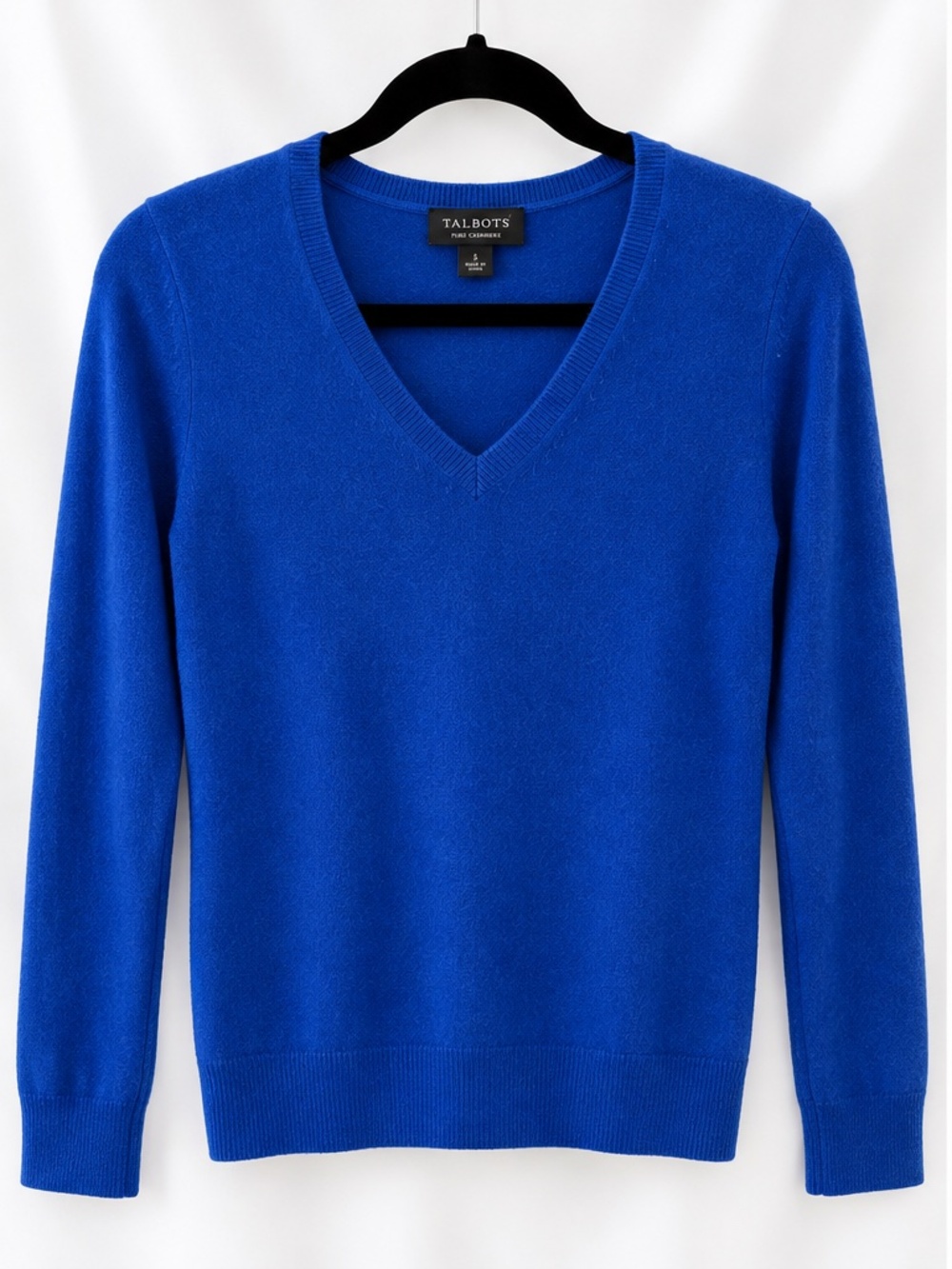Talbots 100% Cashmere V-Neck Sweater Blue Size XS NWOT